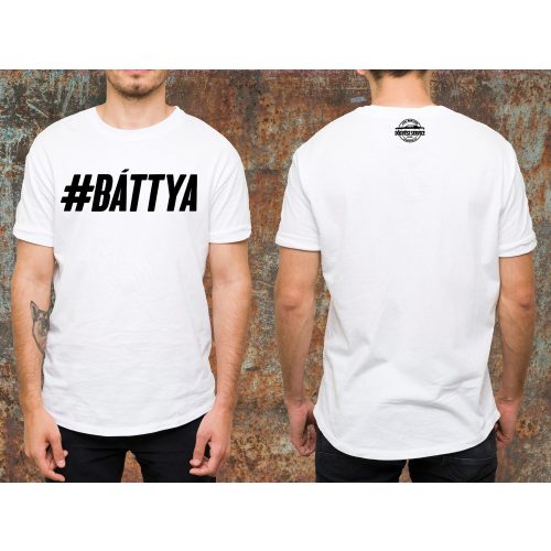 Báttya környakas póló-fehér