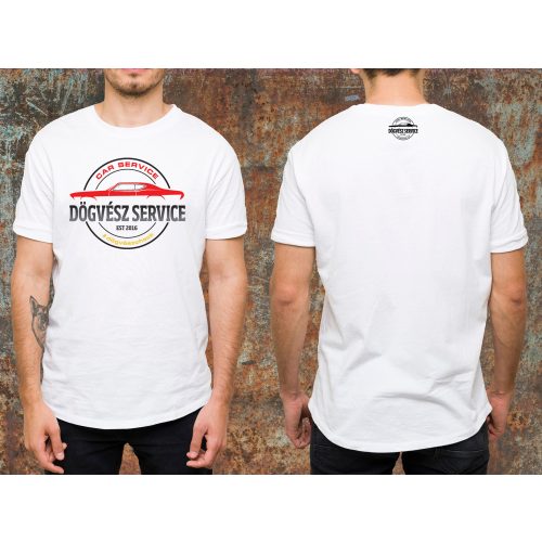 Dögvész logó környakas póló- fehér