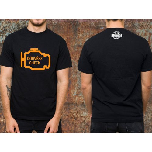 Dögvész check környakas póló-fekete