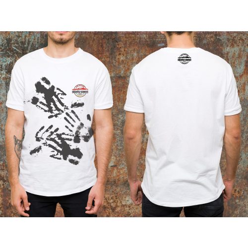 Olajos kéz környakas póló-fehér