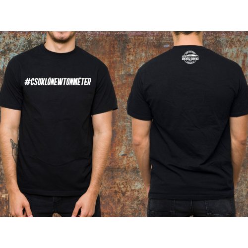 Csuklónewtonméter környakas póló-fekete