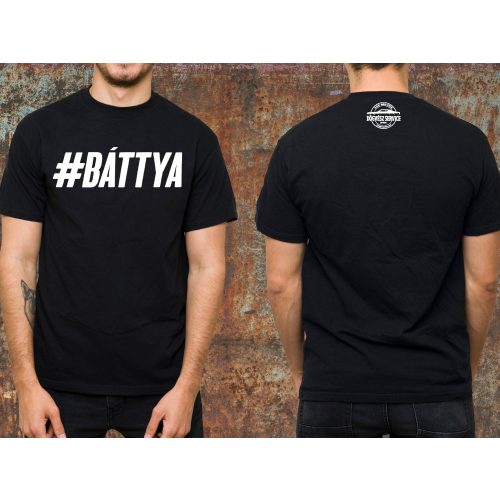 Báttya környakas póló-fekete