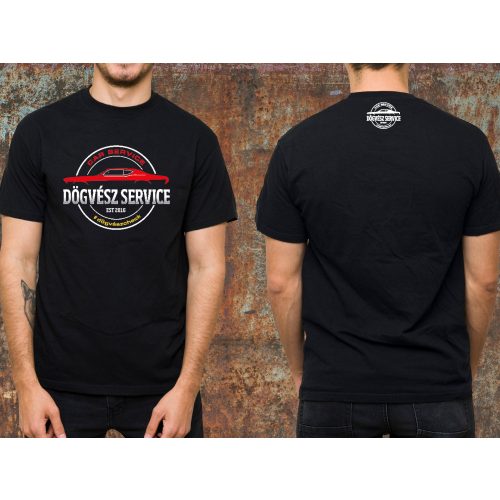 Dögvész logó környakas póló- fekete