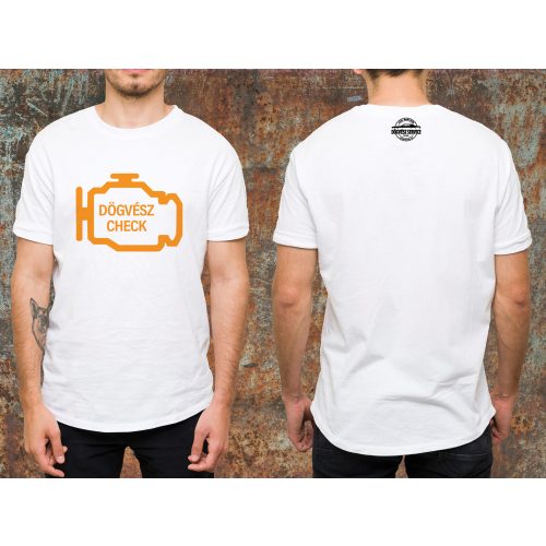 Dögvész check környakas póló-fehér