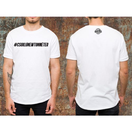 Csuklónewtonméter környakas póló-fehér