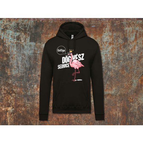 Rózsaszín flamingó bebújós pulóver-fekete