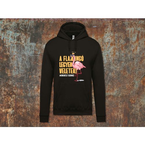 A flamingó legyen veletek bebújós pulóver-fekete