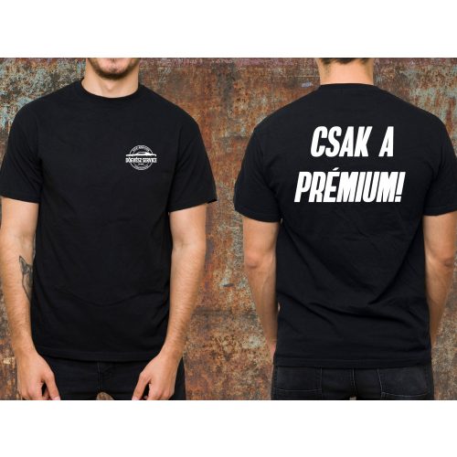 Csak a prémium környakas póló- fekete
