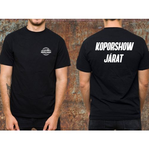 Koporshow járat környakas póló-fekete