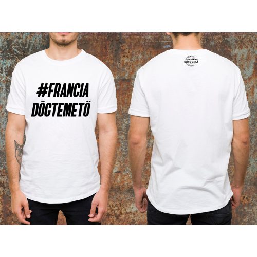 Francia dögtemető környakas póló-fehér