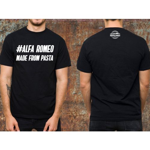Alfa Romeo made from pasta környakas póló-fekete