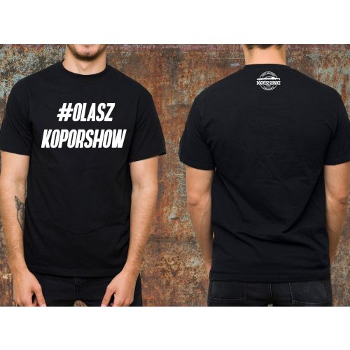 Olasz koporshow környakas póló -fekete