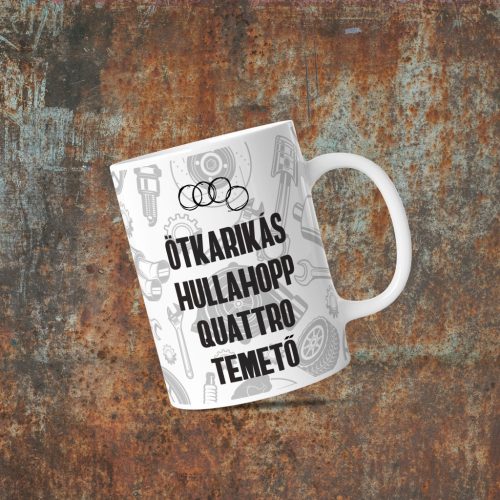 Ötkarikás hullahopp quattro temető kerámia bögre