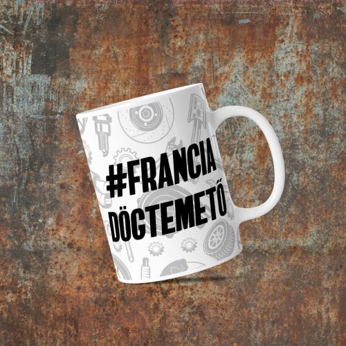 Francia dögtemető kerámia bögre