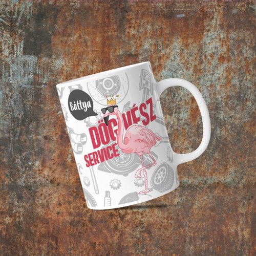 Rózsaszín flamingó kerámia bögre